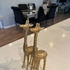 Metal giraffes